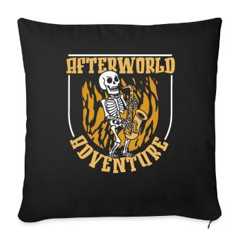 Saxophon Saxofon Skelett Afterworld Adventure - Sofakissenbezug 45 x 45 cm - Schwarz - Vorne