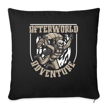 Parachutiste Parachutisme Squelette - Housse de coussin décorative 45 x 45 cm - noir - Devant