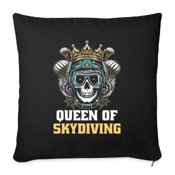 Crâne de parachutiste parachutiste - Housse de coussin décorative 45 x 45 cm - noir - Devant