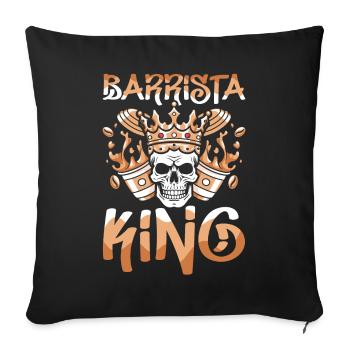 Barista Café Crâne Barrista King - Housse de coussin décorative 45 x 45 cm - noir - Devant