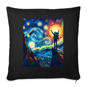 Backpacker Backpacking Camping Hiking Sternennach - Sofa pillowcase 17,3'' x 17,3'' (45 x 45 cm) - black - Front