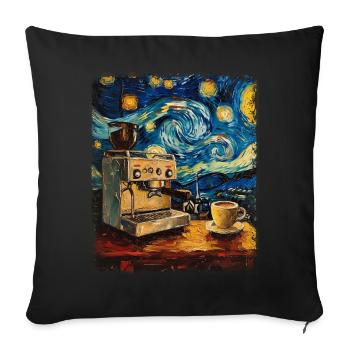 Barista Coffee Maker Starry Night Painting - Sofa pillowcase 17,3'' x 17,3'' (45 x 45 cm) - black - Front