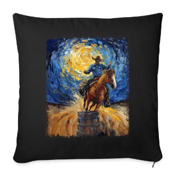 Barrel Racer Barrel Racing Rodeo Starry Night Male - Housse de coussin décorative 45 x 45 cm - noir - Devant