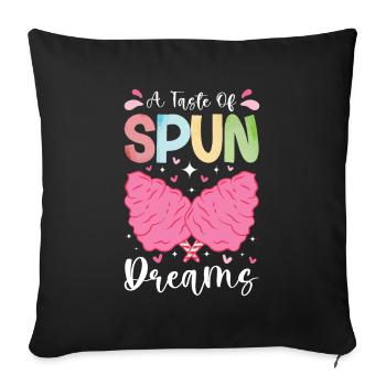 Cotton candy fairground funfair sweets - Sofa pillowcase 17,3'' x 17,3'' (45 x 45 cm) - black - Front