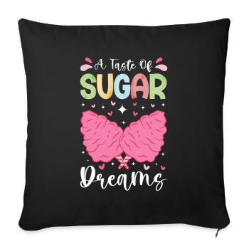 Cotton candy fairground funfair sweets - Sofa pillowcase 17,3'' x 17,3'' (45 x 45 cm) - black - Front
