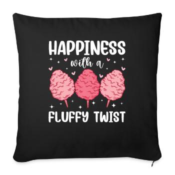 Cotton Candy Happiness Fluffy Twist Gift - Sofa pillowcase 17,3'' x 17,3'' (45 x 45 cm) - black - Front