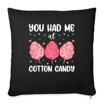 Tu m’as eu à la barbe à papa - Housse de coussin décorative 45 x 45 cm - noir - Devant