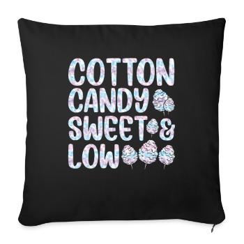 Cotton Candy Birthday Cotton Candy Sweet & Low - Sofa pillowcase 17,3'' x 17,3'' (45 x 45 cm) - black - Front
