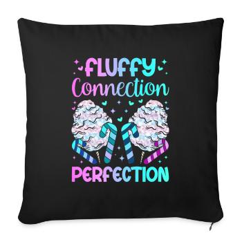 Cotton Candy Fluffy Connection Perfection - Sofa pillowcase 17,3'' x 17,3'' (45 x 45 cm) - black - Front