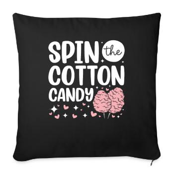 Zuckerwatte Jahrmarkt Geschenk Kinder Zucker - Sofakissenbezug 45 x 45 cm - Schwarz - Vorne