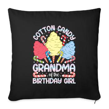 Cotton Candy Grandma Candy Girl Birthday - Sofa pillowcase 17,3'' x 17,3'' (45 x 45 cm) - black - Front