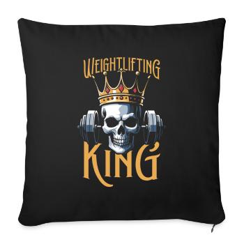 weightlifting weightlifting skull - Sofa pillowcase 17,3'' x 17,3'' (45 x 45 cm) - black - Front