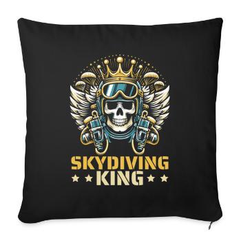 Crâne de parachutiste parachutiste - Housse de coussin décorative 45 x 45 cm - noir - Devant