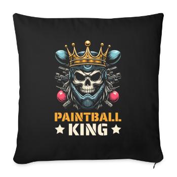 Paintball Skull Paintball King - Sofa pillowcase 17,3'' x 17,3'' (45 x 45 cm) - black - Front