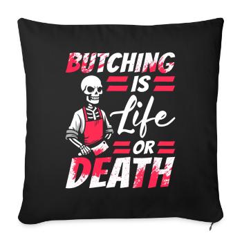Butcher Butcher Butcher Skeleton - Sofa pillowcase 17,3'' x 17,3'' (45 x 45 cm) - black - Front