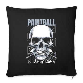 Paintball Skull - Sofa pillowcase 17,3'' x 17,3'' (45 x 45 cm) - black - Front