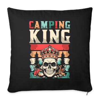 Tent Camping Camping Camping King - Sofa pillowcase 17,3'' x 17,3'' (45 x 45 cm) - black - Front