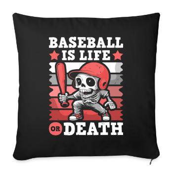 Squelette de baseball - Housse de coussin décorative 45 x 45 cm - noir - Devant