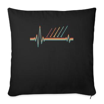 Clarinette Clarinettiste Ekg Heartbeat - Housse de coussin décorative 45 x 45 cm - noir - Devant