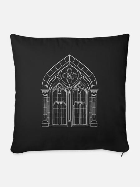 Gotische Architektur Kirche Gothik - Sofakissenbezug 45 x 45 cm - Schwarz
