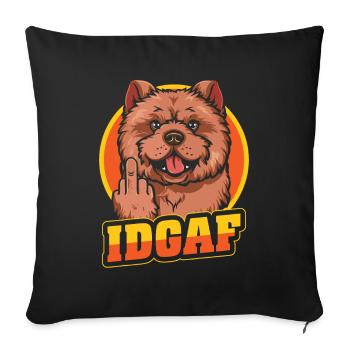 Chow Chow Idgaf - Sofa pillowcase 17,3'' x 17,3'' (45 x 45 cm) - black - Front