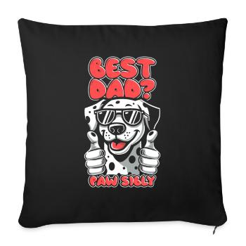 Dalmatian Father Best Dad Pawsibly - Sofa pillowcase 17,3'' x 17,3'' (45 x 45 cm) - black - Front