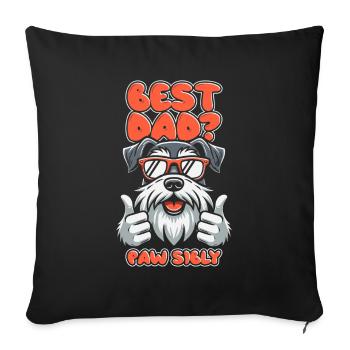 Schnauzer Chien Père Meilleur Papa Pawsibly - Housse de coussin décorative 45 x 45 cm - noir - Devant