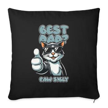 Cat Father Best Dad Pawsibly - Sofa pillowcase 17,3'' x 17,3'' (45 x 45 cm) - black - Front