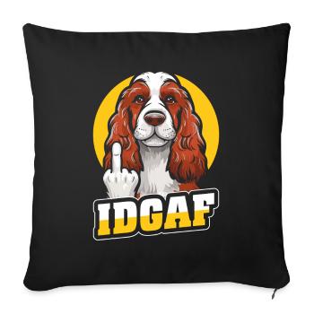 Cocker Spaniel Idgaf - Housse de coussin décorative 45 x 45 cm - noir - Devant