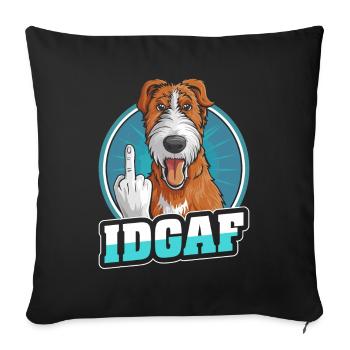 Irish Wolfhound Idgaf - Housse de coussin décorative 45 x 45 cm - noir - Devant