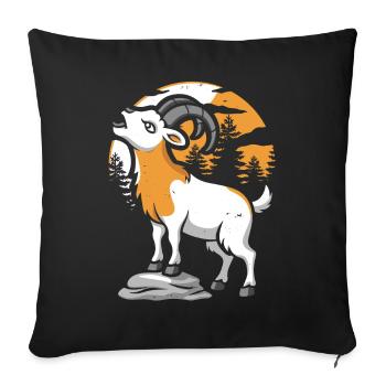Hurlement de la lune de la chèvre - Housse de coussin décorative 45 x 45 cm - noir - Devant