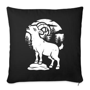 Hurlement de la lune de la chèvre - Housse de coussin décorative 45 x 45 cm - noir - Devant