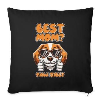 Beagle Mutter Best Mom Pawsibly - Sofa pillowcase 17,3'' x 17,3'' (45 x 45 cm) - black - Front