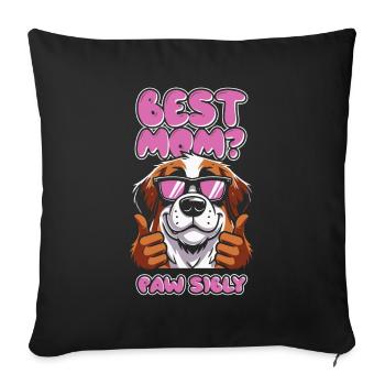 Saint Bernard Mère Meilleure Maman Pawsibly - Housse de coussin décorative 45 x 45 cm - noir - Devant