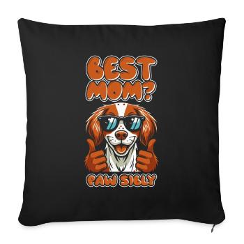 Brittany Spaniel Mutter Meilleure Maman Pawsibly - Housse de coussin décorative 45 x 45 cm - noir - Devant