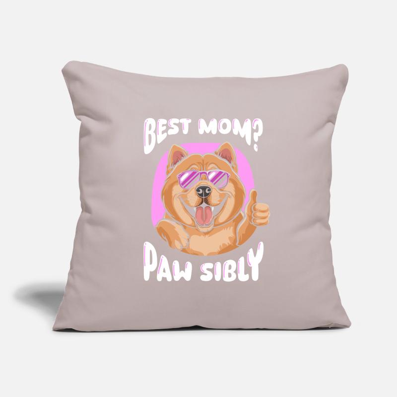 Chow Chow Mutter Meilleure maman Pawsibly Housse de coussin décorative 45 x 45 cm
