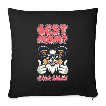 Papillon Mutter Meilleure Maman Pawsibly - Housse de coussin décorative 45 x 45 cm - noir - Devant
