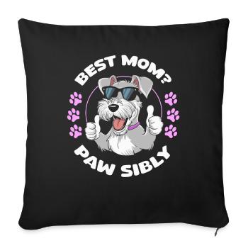 Schnauzer Mutter Meilleure Maman Pawsibly - Housse de coussin décorative 45 x 45 cm - noir - Devant
