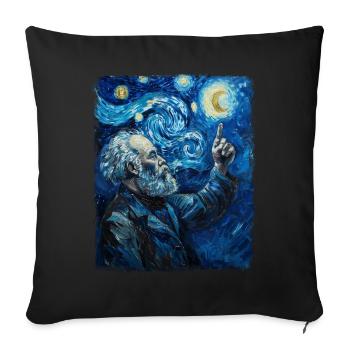 Karl Marx Kommunismus Kommunist Sternennacht Gemäl - Sofakissenbezug 45 x 45 cm - Schwarz - Vorne