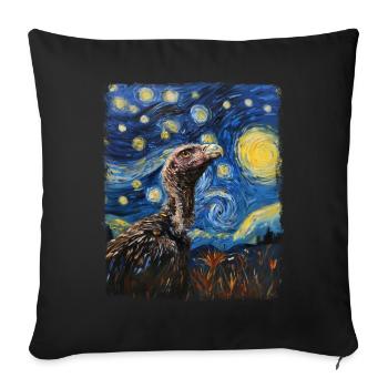 Vulture Bird Starry Night Painting - Sofa pillowcase 17,3'' x 17,3'' (45 x 45 cm) - black - Front