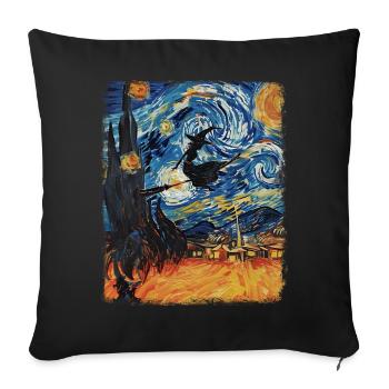 Witch Halloween Witches Occult Starry Night Painting - Sofa pillowcase 17,3'' x 17,3'' (45 x 45 cm) - black - Front