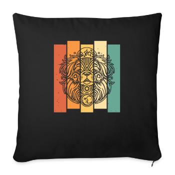 Pekingese Moon Phases - Sofa pillowcase 17,3'' x 17,3'' (45 x 45 cm) - black - Front