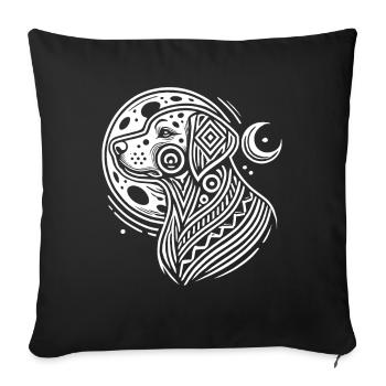 Phases de lune dalmates - Housse de coussin décorative 45 x 45 cm - noir - Devant