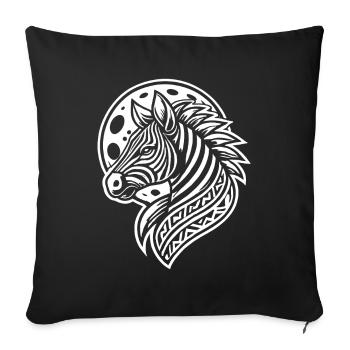 Zebra Moon Phases - Sofakissenbezug 45 x 45 cm - Schwarz - Vorne