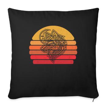 Wolf Moon Phases - Sofa pillowcase 17,3'' x 17,3'' (45 x 45 cm) - black - Front