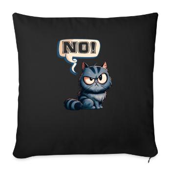 Chat - Non ! Drôle de chaton - Housse de coussin décorative 45 x 45 cm - noir - Devant