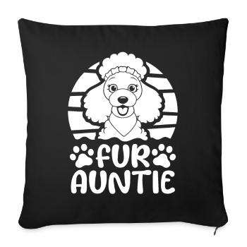 Caniche chien tante pour tante - Housse de coussin décorative 45 x 45 cm - noir - Devant