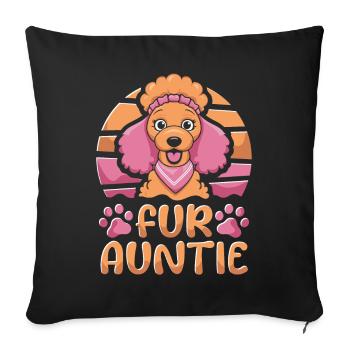 Caniche chien tante pour tante - Housse de coussin décorative 45 x 45 cm - noir - Devant