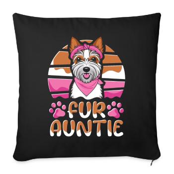 Wheaten Terrier Dog Auntie For Auntie - Sofa pillowcase 17,3'' x 17,3'' (45 x 45 cm) - black - Front