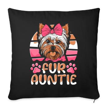 Yorkshire Terrier Chien Tante Pour Tante - Housse de coussin décorative 45 x 45 cm - noir - Devant